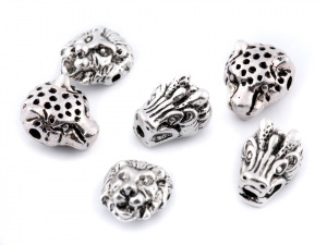 Kovový korálek lev, drak, panter