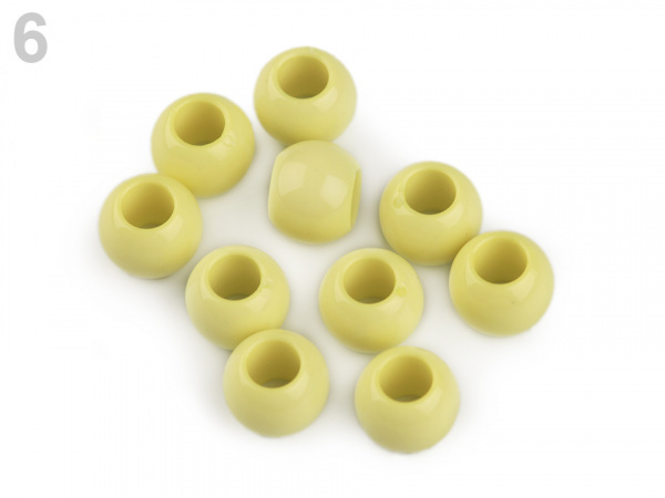 Plastové korálky s velkým průvlekem 9x12 mm