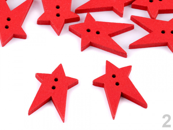 Dřevěný dekorační knoflík hvězda malá