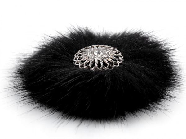 Kožešinová brož na patent na obuv, na oděvy