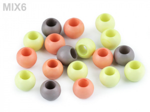 Plastové korálky s velkým průvlekem 9x12 mm