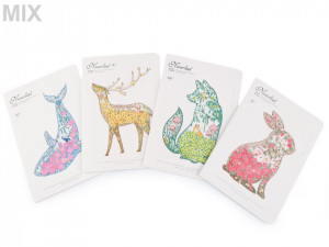 Sešit / zápisník linkovaný velký liška, jelen, zajíc, velryba Languo 18,5x26 cm