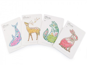 Sešit / zápisník linkovaný velký liška, jelen, zajíc, velryba Languo 18,5x26 cm