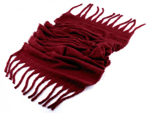 Šála zimní  jednobarevná s dredy 50x185 cm