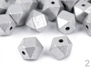 Dřevěné korálky metalické