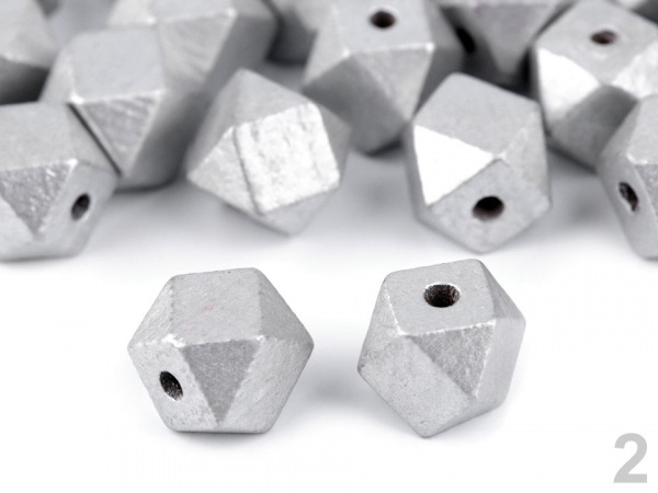 Dřevěné korálky metalické