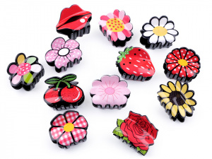 Skřipec do vlasů květ, jahoda, třešně, pusa