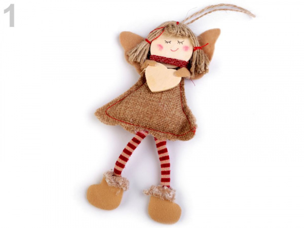 Jutová dekorace anděl