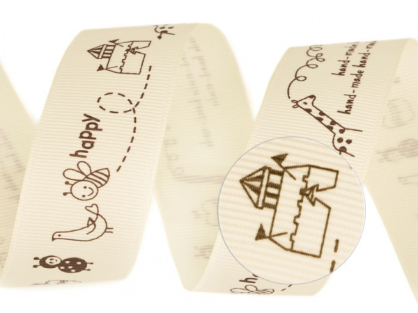 Rypsová stuha Hand made šíře 25 mm