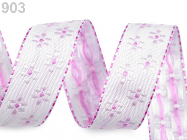 Stuha s vlascem květy šíře 25 mm