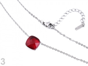 Náhrdelník z nerezové oceli s broušeným kamenem