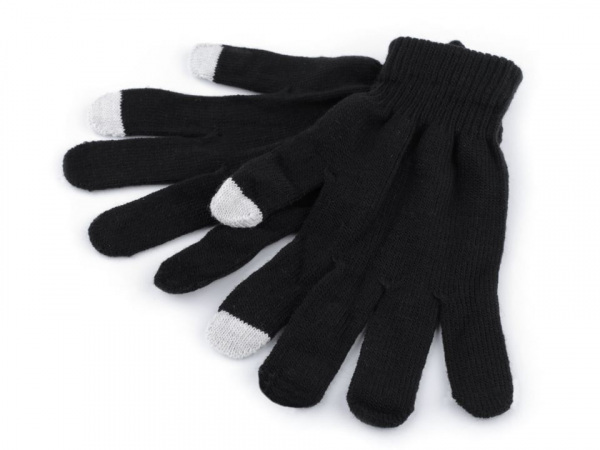 Pletené rukavice na mobil dotykové