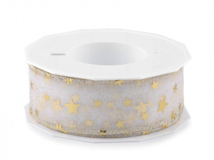 Vánoční stuha hvězdy s drátem šíře 39 mm