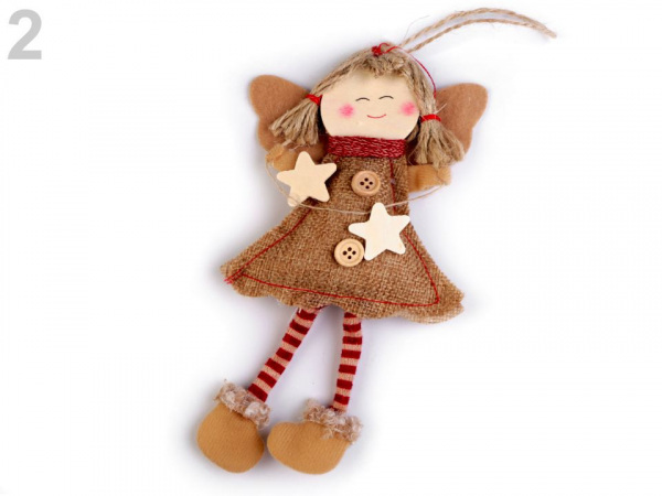 Jutová dekorace anděl