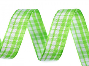 Károvaná stuha s drátem šíře 15 mm