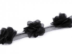 Prýmek květ na tylu šíře 40 mm