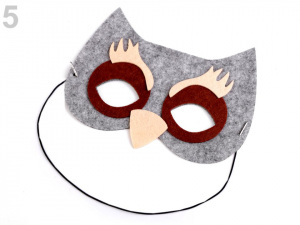 Dětská karnevalová maska - škraboška filcová zvířátka