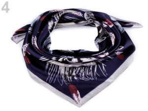 Saténový šátek pírka 60x60 cm