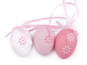 Malé velikonoční vajíčka s atlasovou stužkou