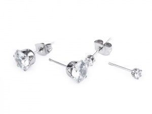 Sada náušnic 2 vel. z nerezové oceli s broušenými kamínky