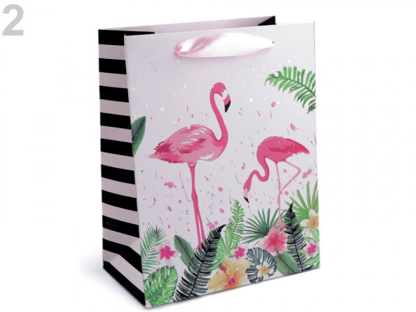 Dárková taška srdce, puntík, plameňák, malá velikost