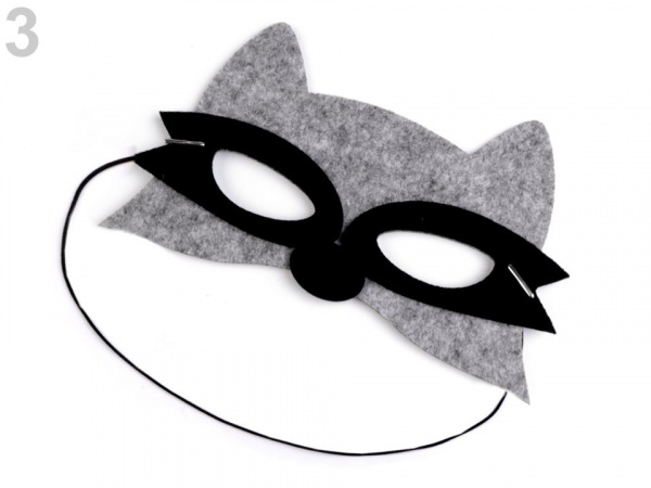 Dětská karnevalová maska - škraboška filcová zvířátka