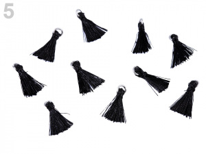 Mini střapec s očkem délka 12 mm s lurexem