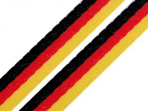 Lampas / oděvní stuha šíře 10 mm trikolora