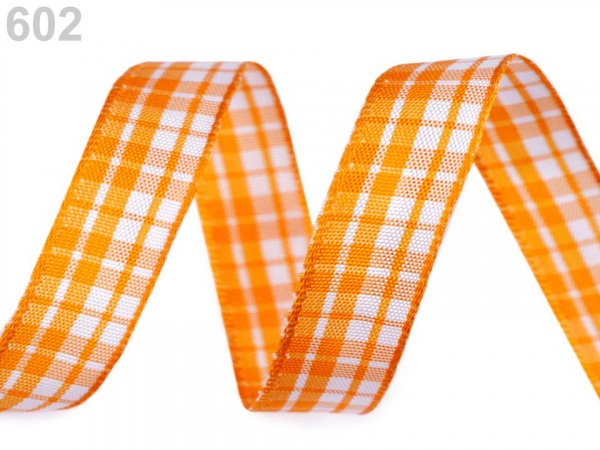 Károvaná stuha s drátem šíře 15 mm