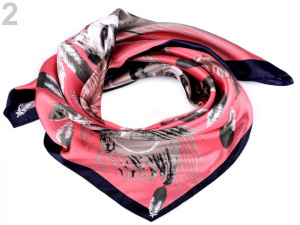 Saténový šátek pírka 60x60 cm