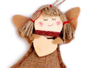 Jutová dekorace anděl