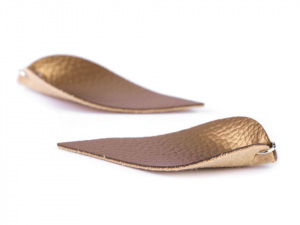 Polotovar list / kapka z eko kůže s kovovým kroužkem, metalický