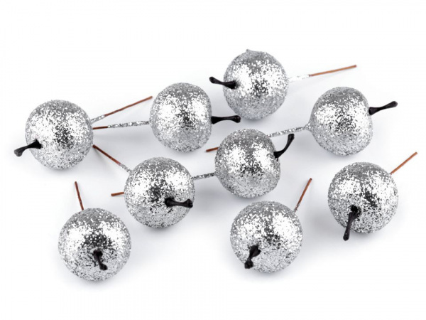 Vánoční dekorace jablko s glitry