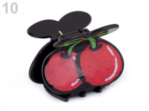 Skřipec do vlasů květ, jahoda, třešně, pusa