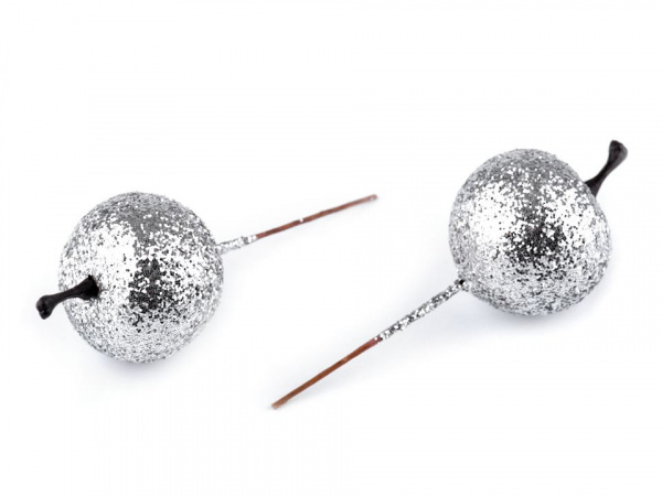 Vánoční dekorace jablko s glitry