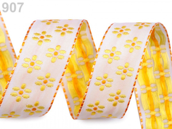 Stuha s vlascem květy šíře 25 mm