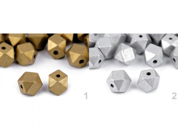 Dřevěné korálky metalické