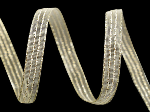 Vánoční / svatební stuha s lurexem šíře 8 mm