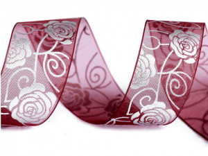 Svatební monofilová stuha růže šíře 27 mm