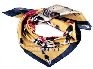 Saténový šátek pírka 60x60 cm