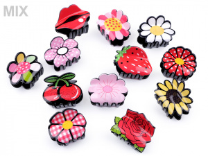 Skřipec do vlasů květ, jahoda, třešně, pusa