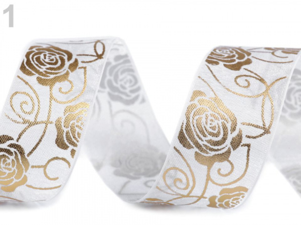 Svatební monofilová stuha růže šíře 27 mm