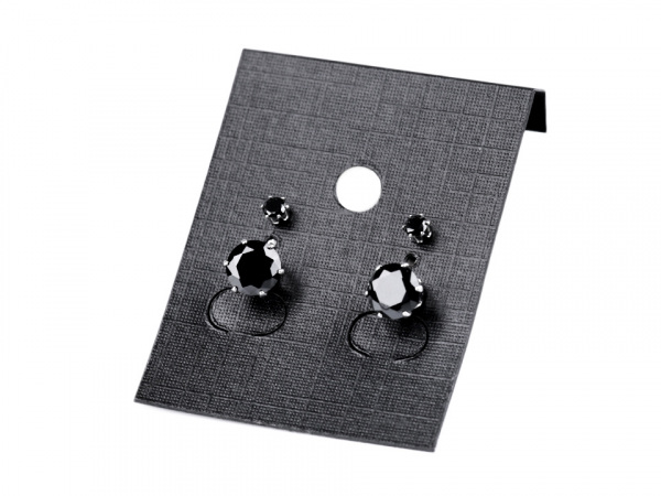 Sada náušnic 2 vel. z nerezové oceli s broušenými kamínky