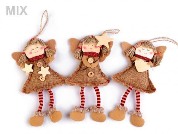 Jutová dekorace anděl