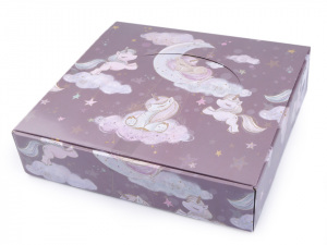 Plechová oválná krabička jednorožec