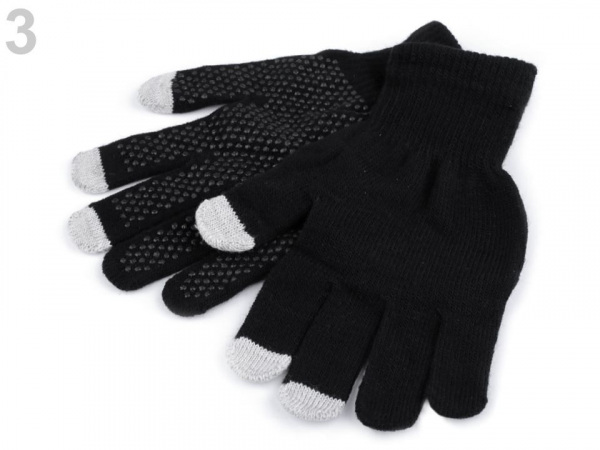 Pletené rukavice na mobil dotykové