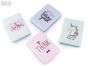 Kosmetické zrcátko jednorožec, duha, plameňák, srdce