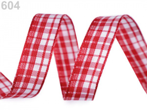 Károvaná stuha s drátem šíře 15 mm