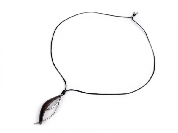 Dlouhý dřevěný designový náhrdelník