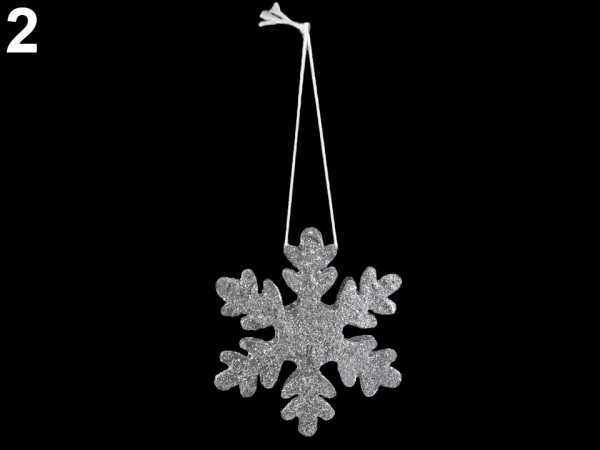 Kovová dekorace 3D vločky Ø7,4 cm